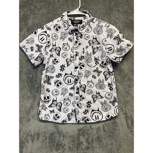 Eighty Eight Goth Print Boys Dress Shirt Size 10/12